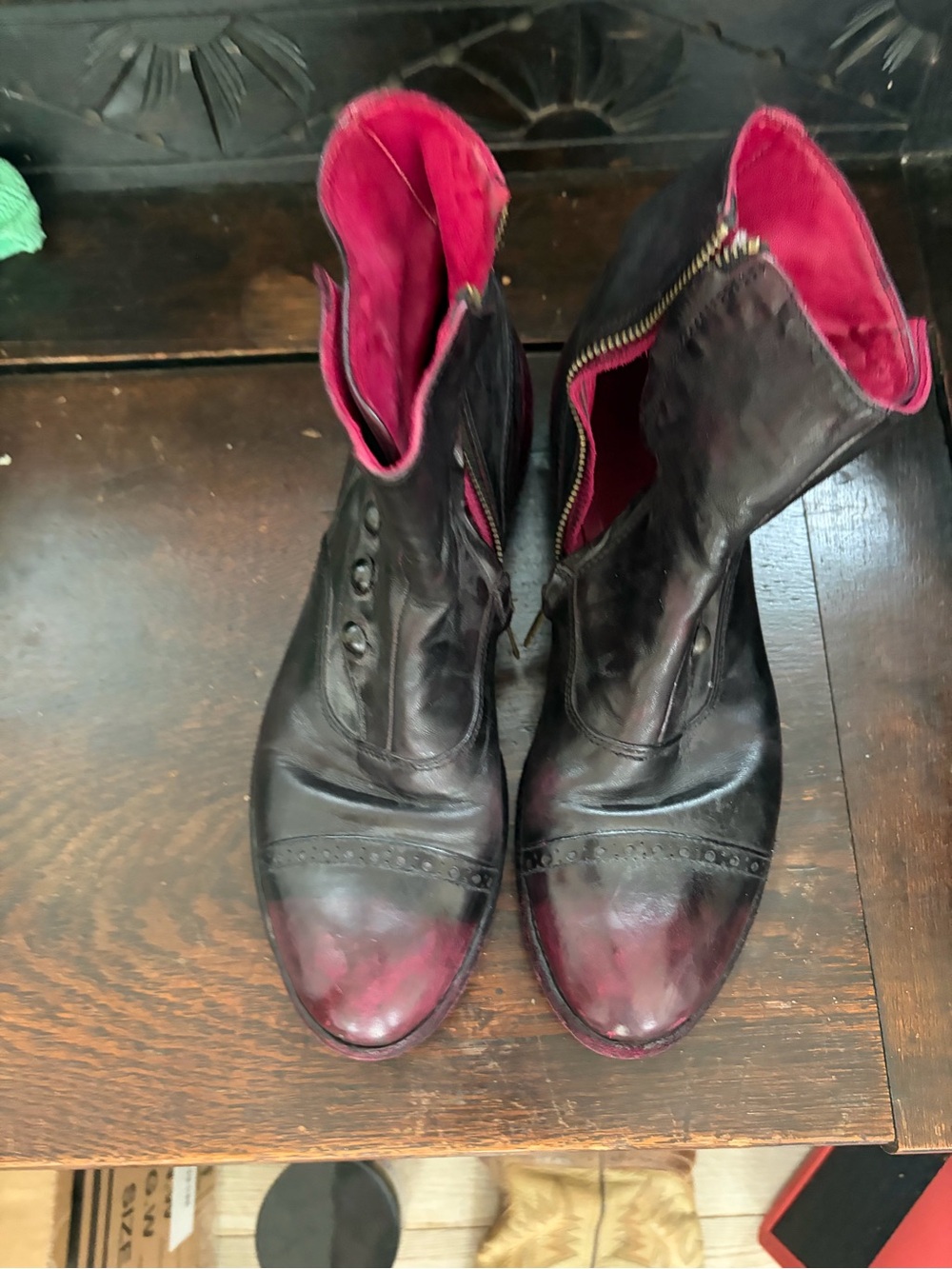 Officine Creative black and fuschia leather shoes 395-40